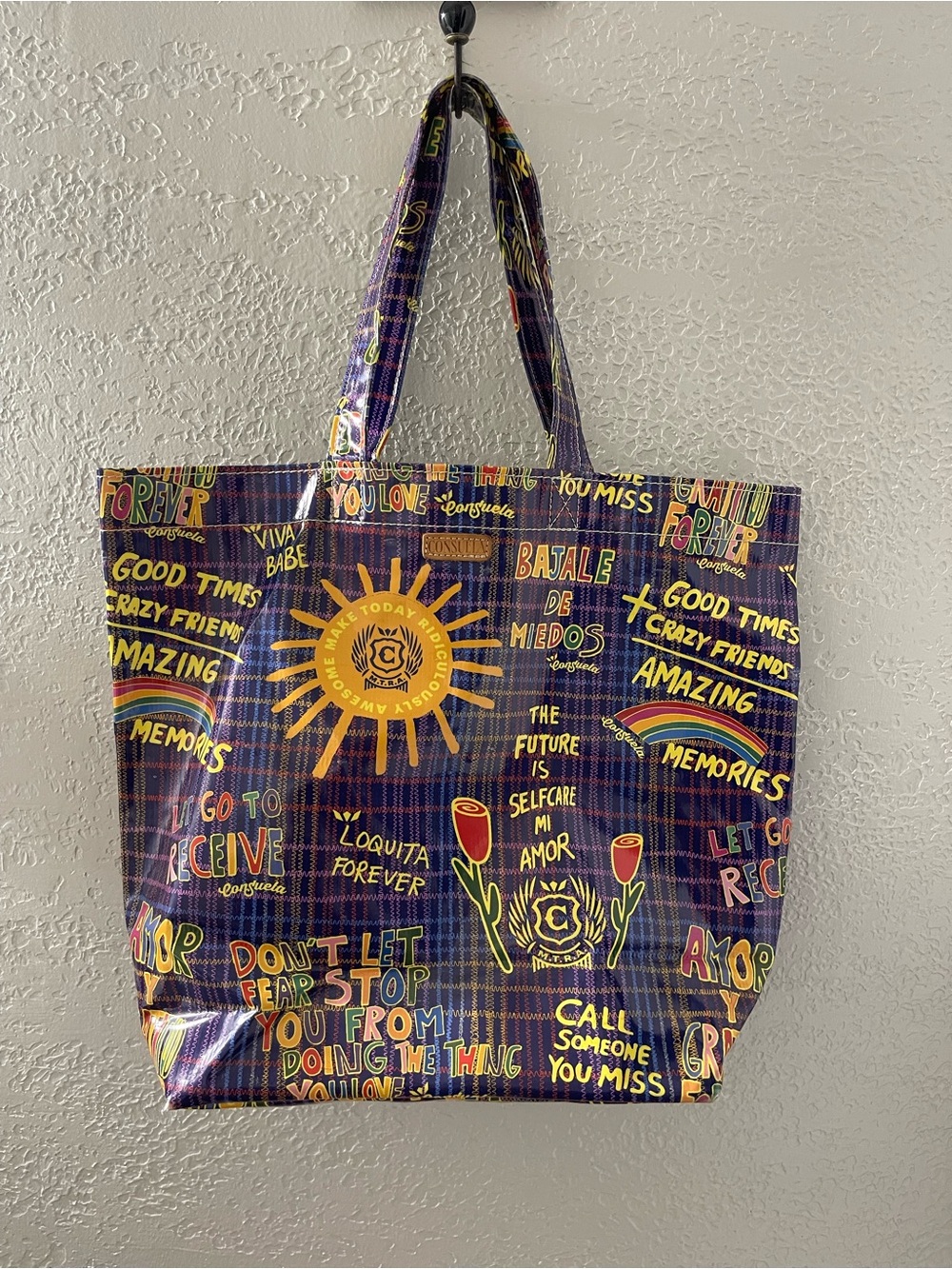 Consuela Purple Multicolor Graphic Tote